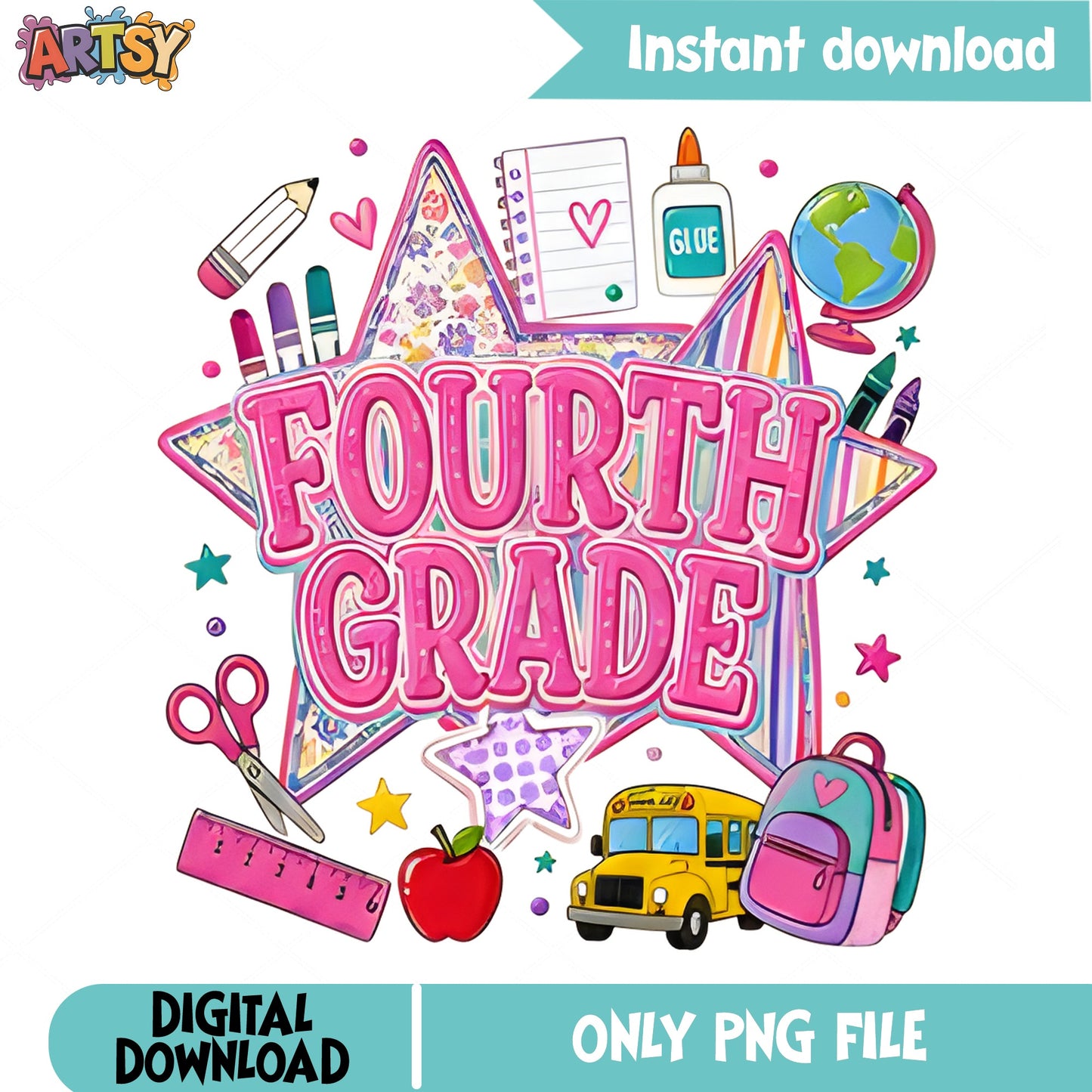 Fourth Grade PNG, Back To School PNG, Teacher Student PNG