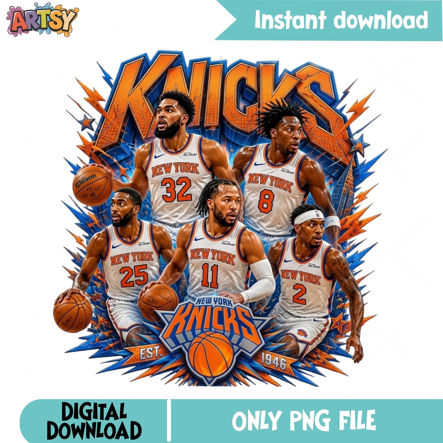 New York Knicks PNG, NBA Basketball Team Shirt, Knicks PNG