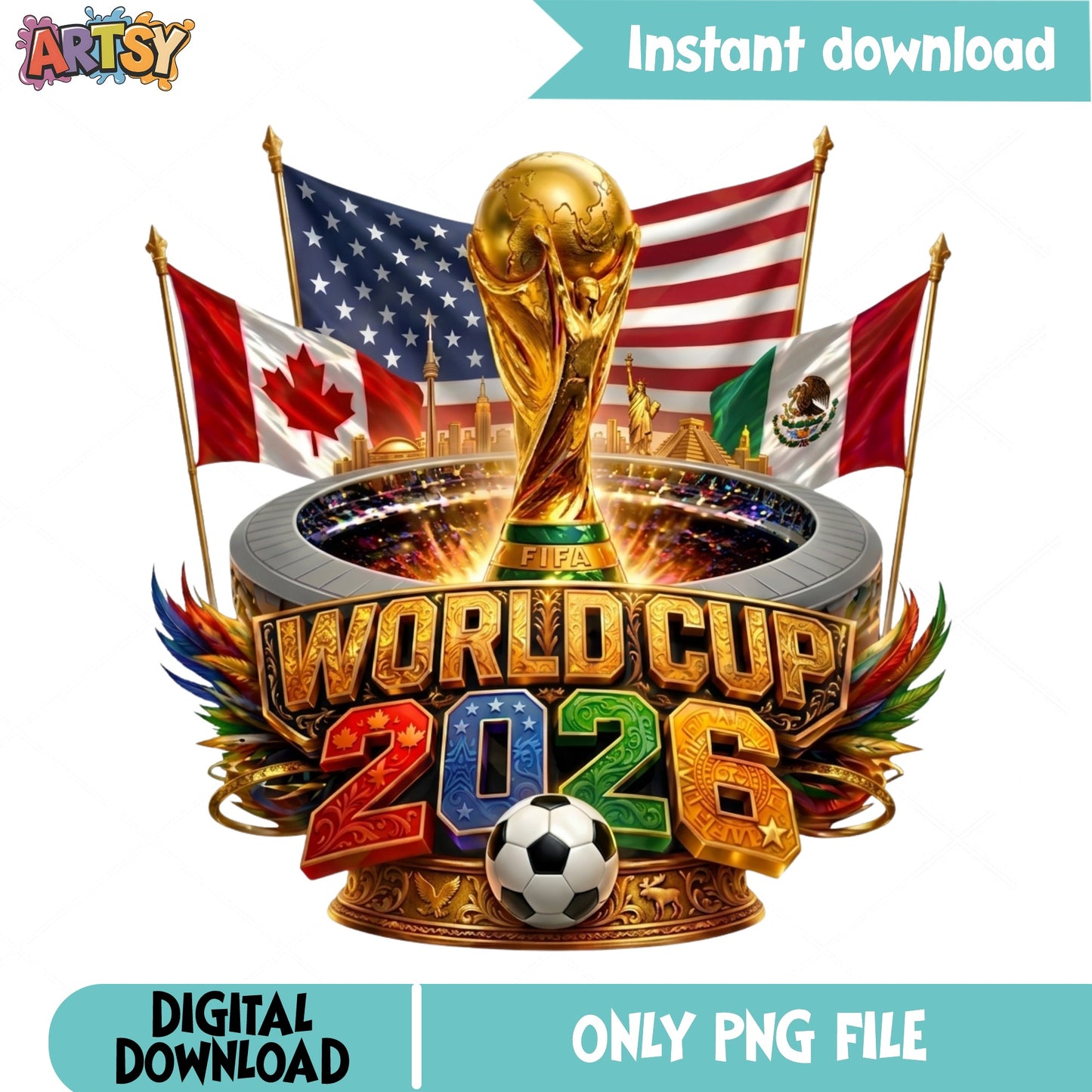 FIFA World Cup 2026 PNG, Soccer Trophy PNG, Football PNG