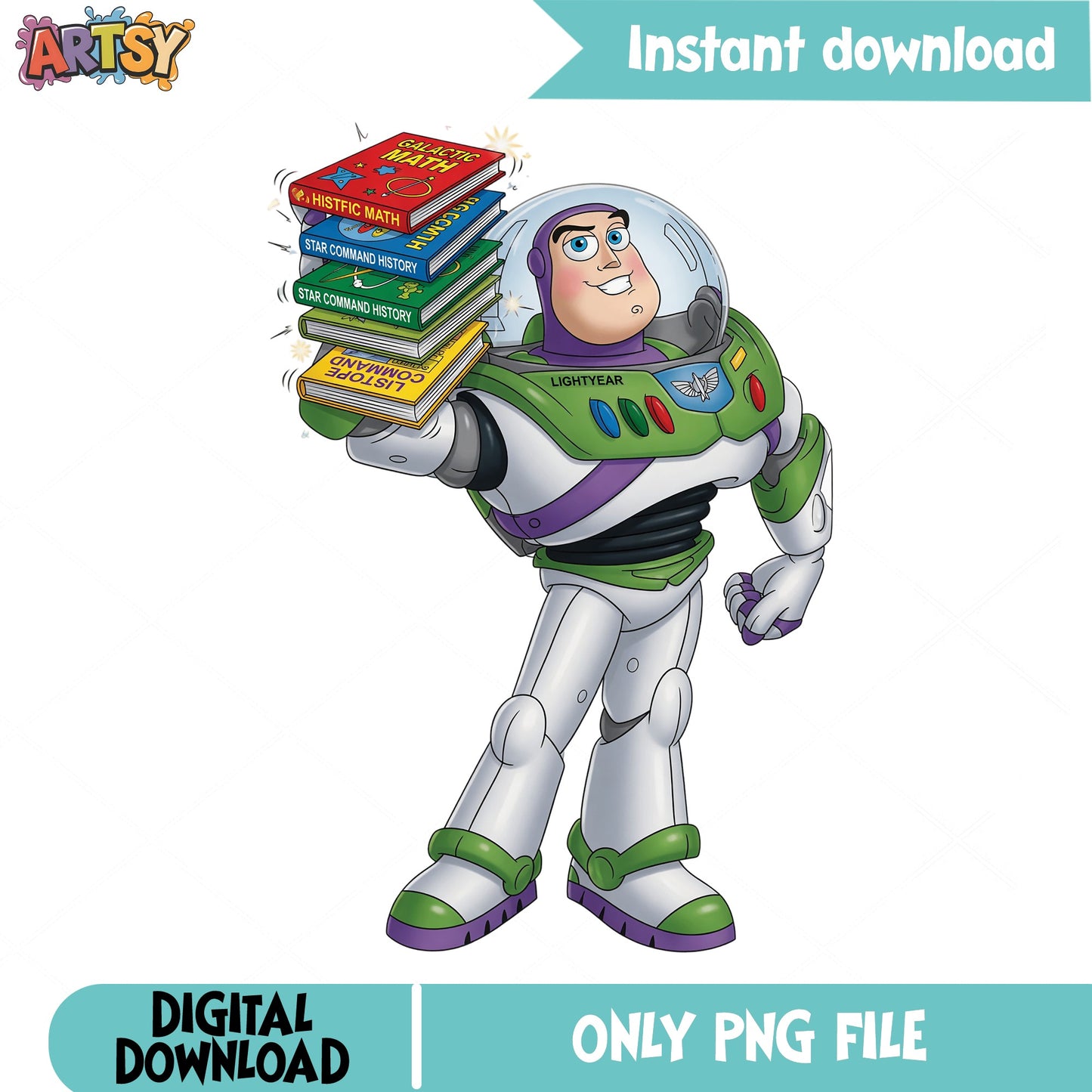 Buzz Lightyear Back To School PNG, Toy Story PNG, Disney PNG