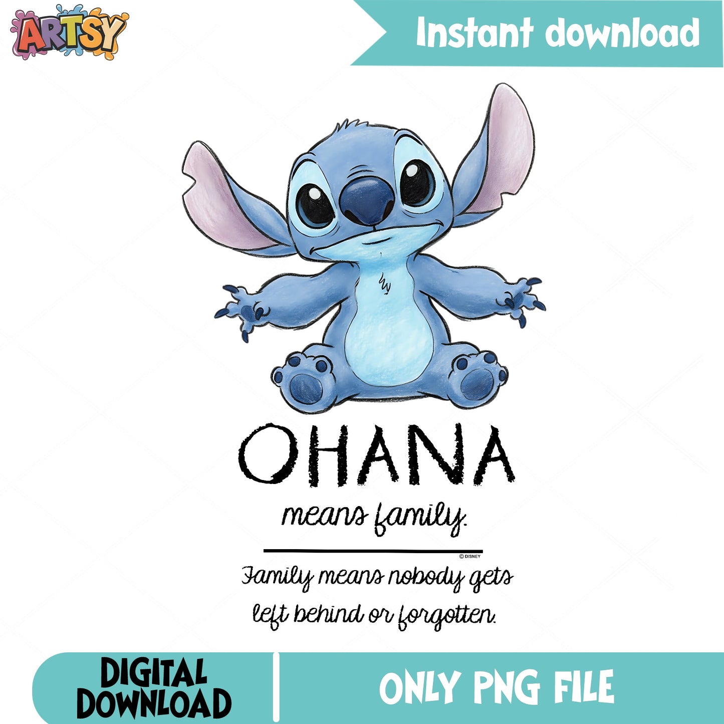 Stitch Ohana Means Family PNG, Lilo And Stitch PNG, Disney PNG