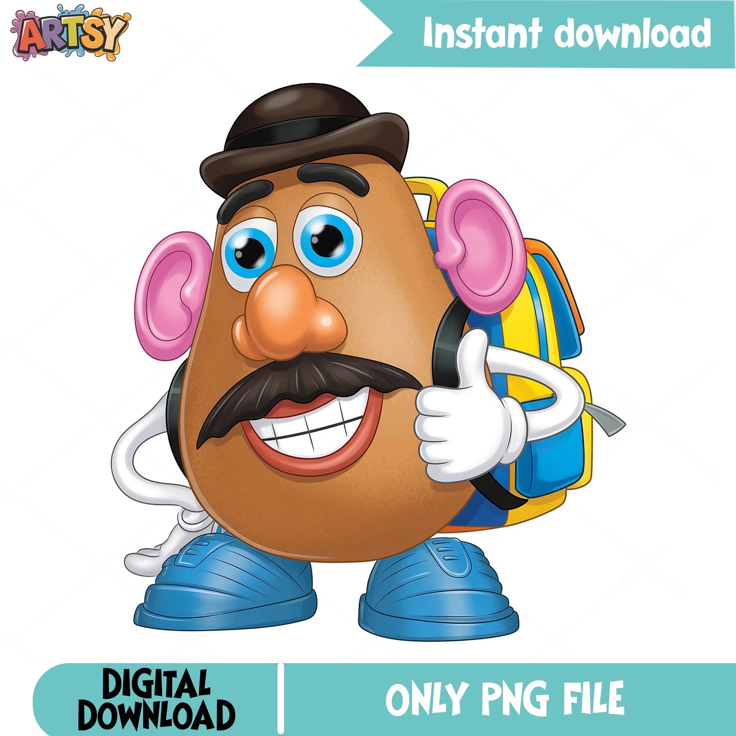 Mr Potato Head Back To School PNG, Toy Story PNG, Clipart PNG