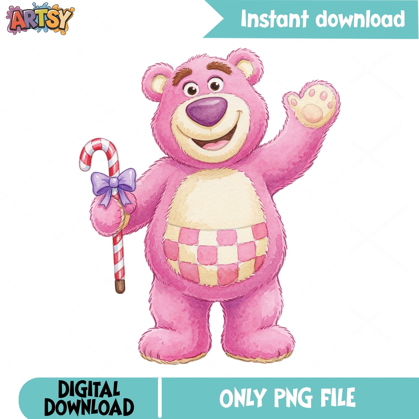 Lotso Bear Christmas PNG, Toy Story Christmas PNG, Disney PNG