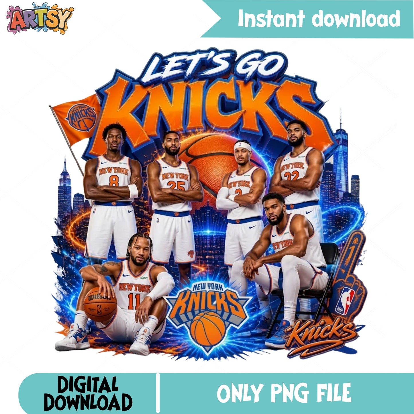 New York Knicks PNG, Lets Go Knicks Basketball Team PNG, NBA PNG