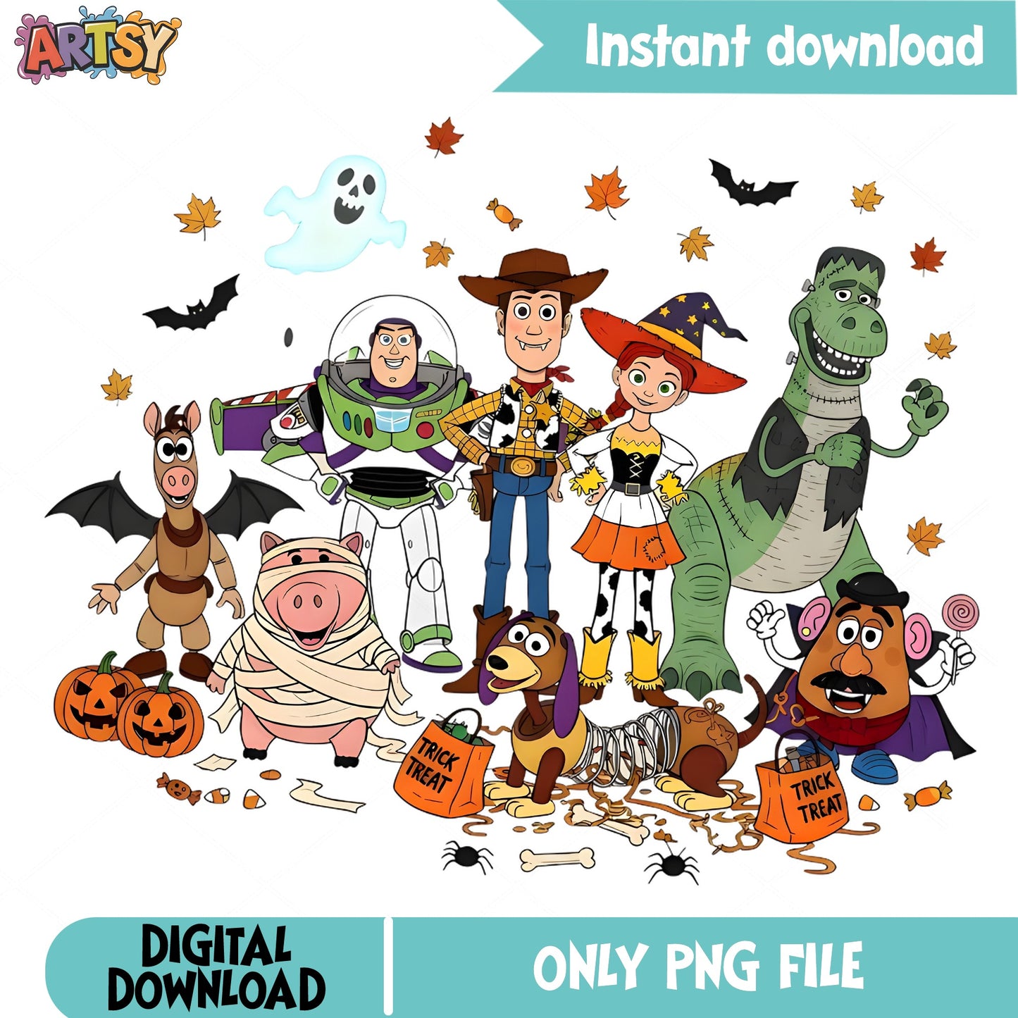 Toy Story Halloween PNG, Disney Halloween PNG, Trick Or Treat PNG