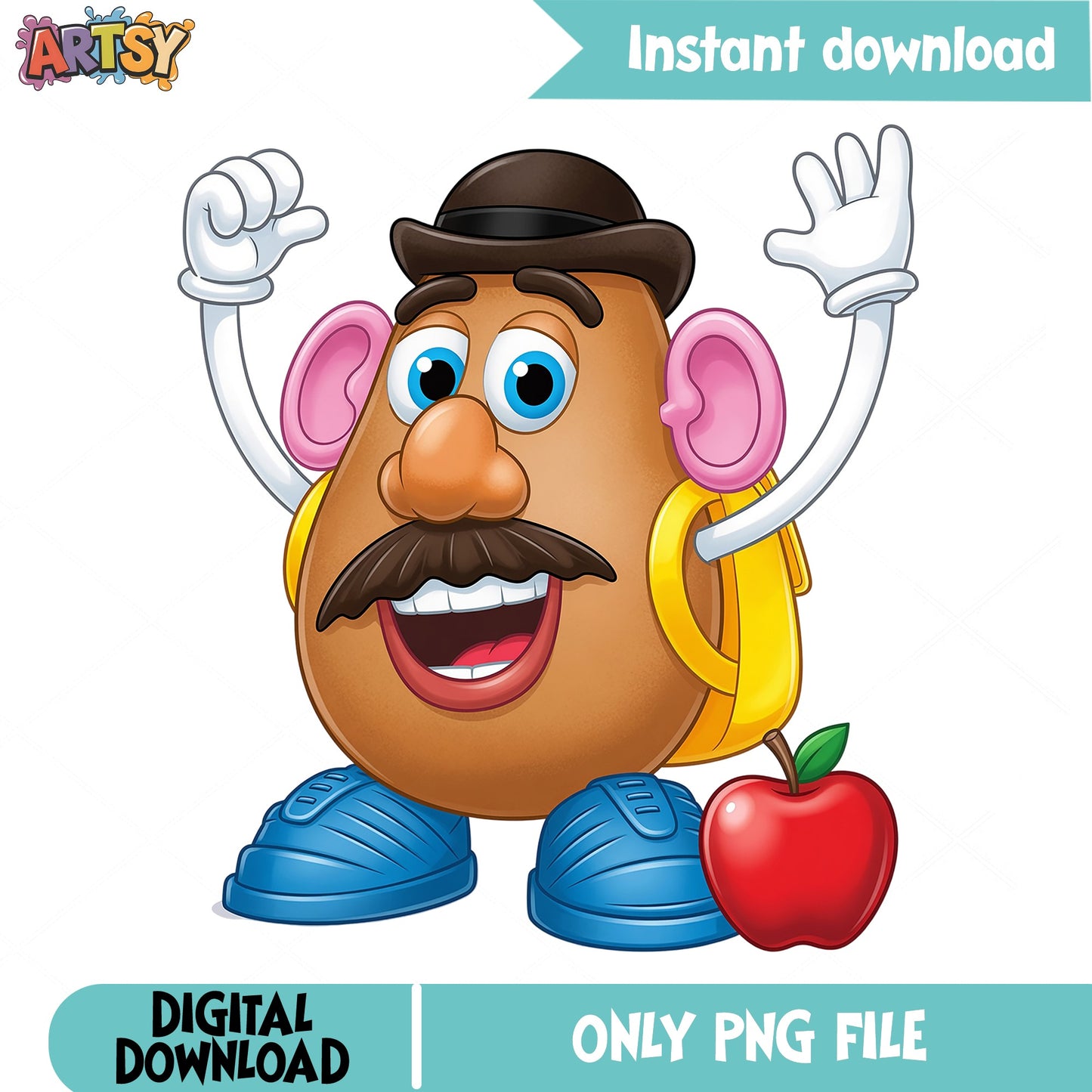 Mr Potato Head Back To School PNG, Toy Story PNG, Clipart PNG