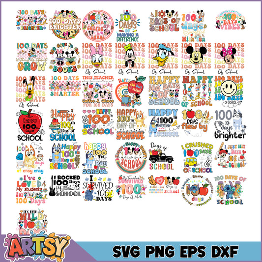 Disney 100 Days of School SVG Bundle