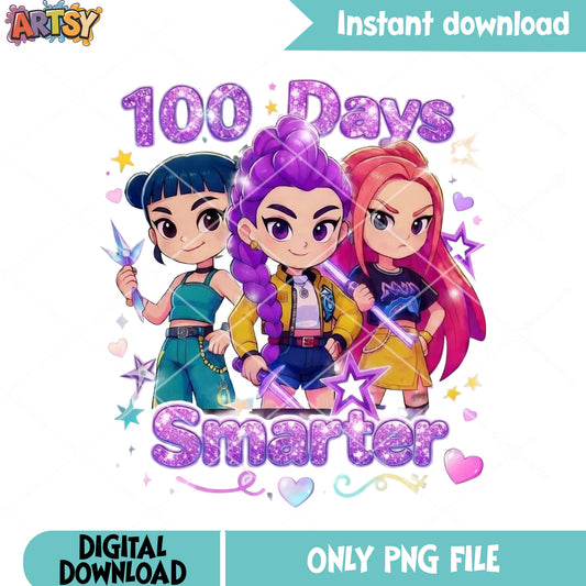 100 days smarter huntrix png, kpop demon hunter png, huntrix girl png