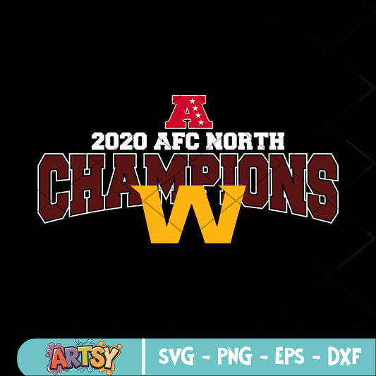 2020 champions W svg, washington redskin svg, afc north svg
