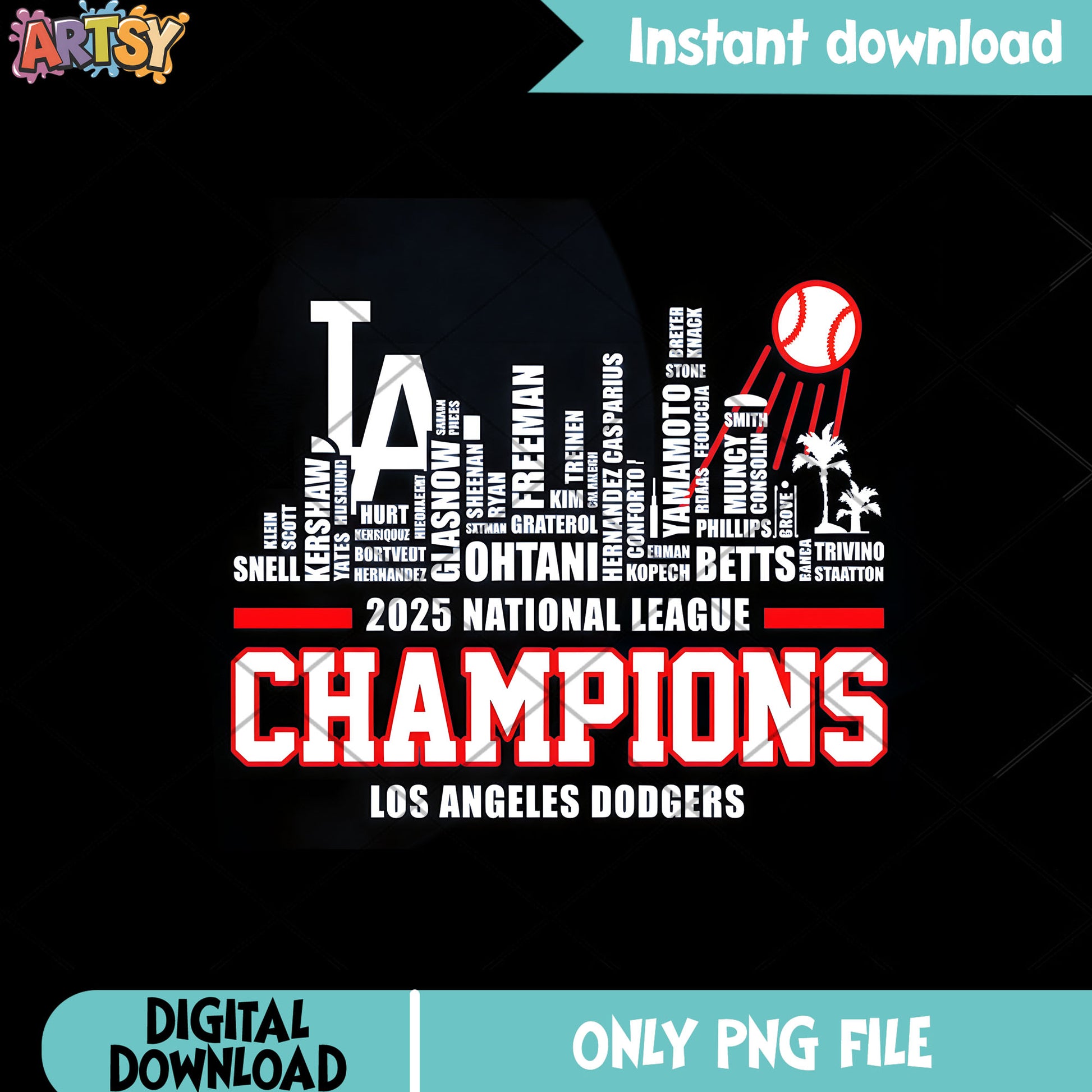 2025 national leauge png, Los angeles png, LA dodgers​ png