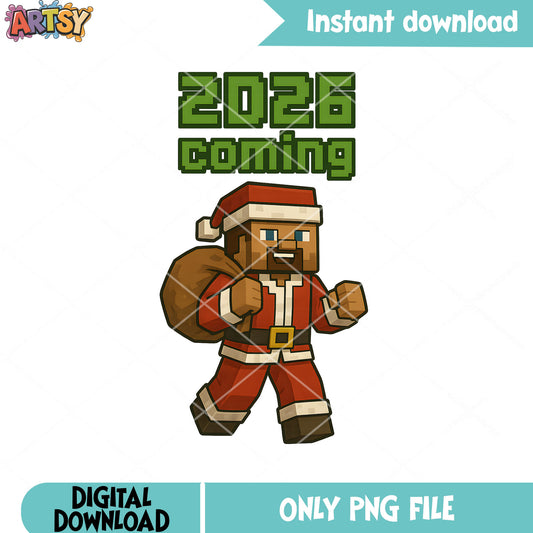 2026 coming png, santa claus costume png, Happy new year png
