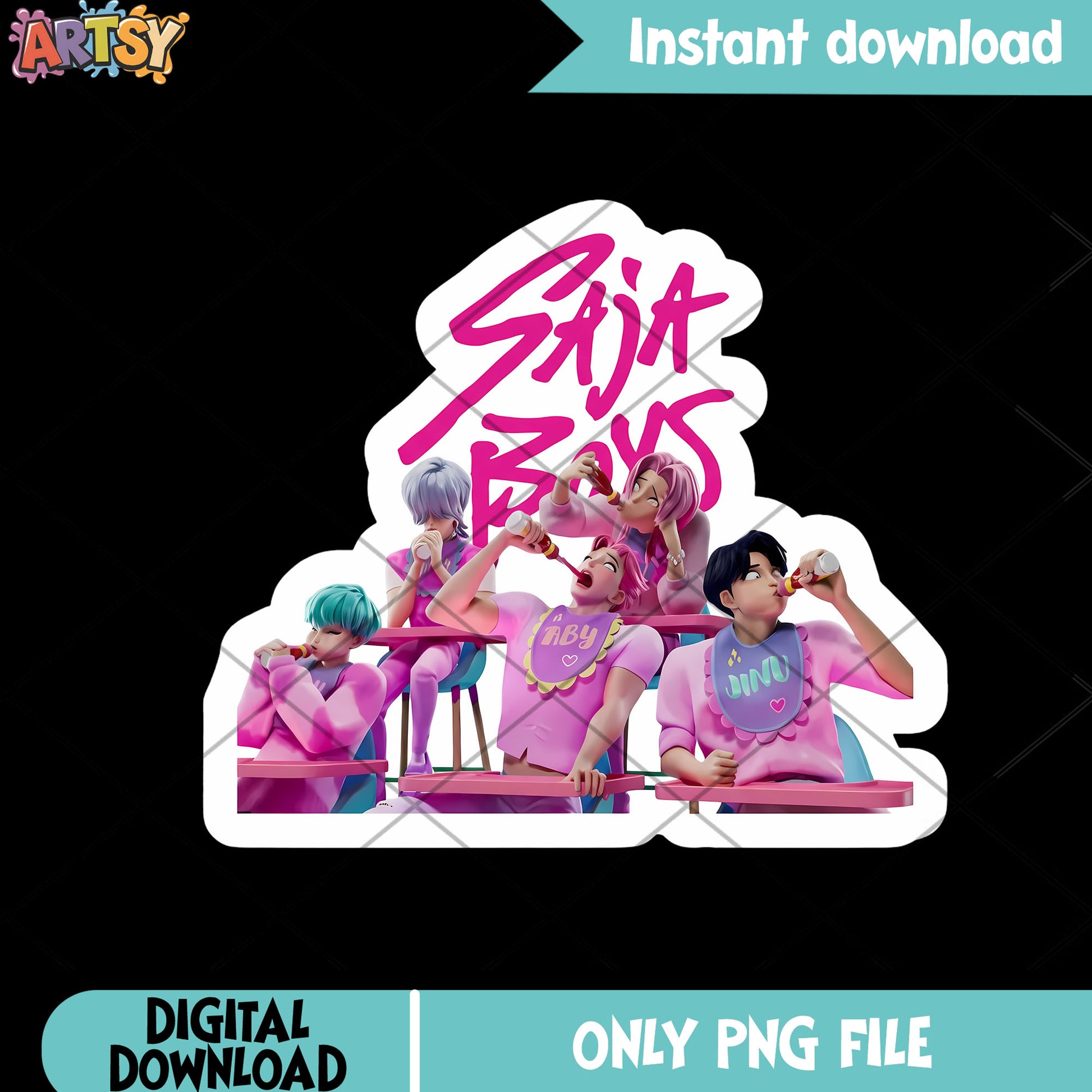 3d figure saja animation png, saja boys band png, saja boys idol png