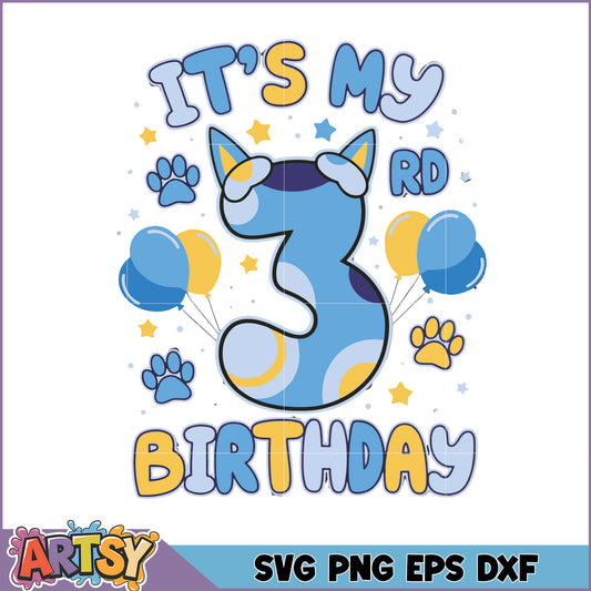 3rd Birthday SVG Cut File, Boy's Theme