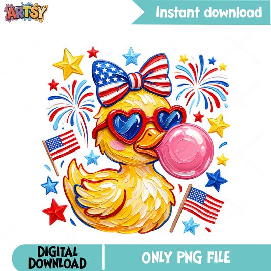 4th Of July Rubber Duck PNG, Patriotic Duck PNG, America PNG
