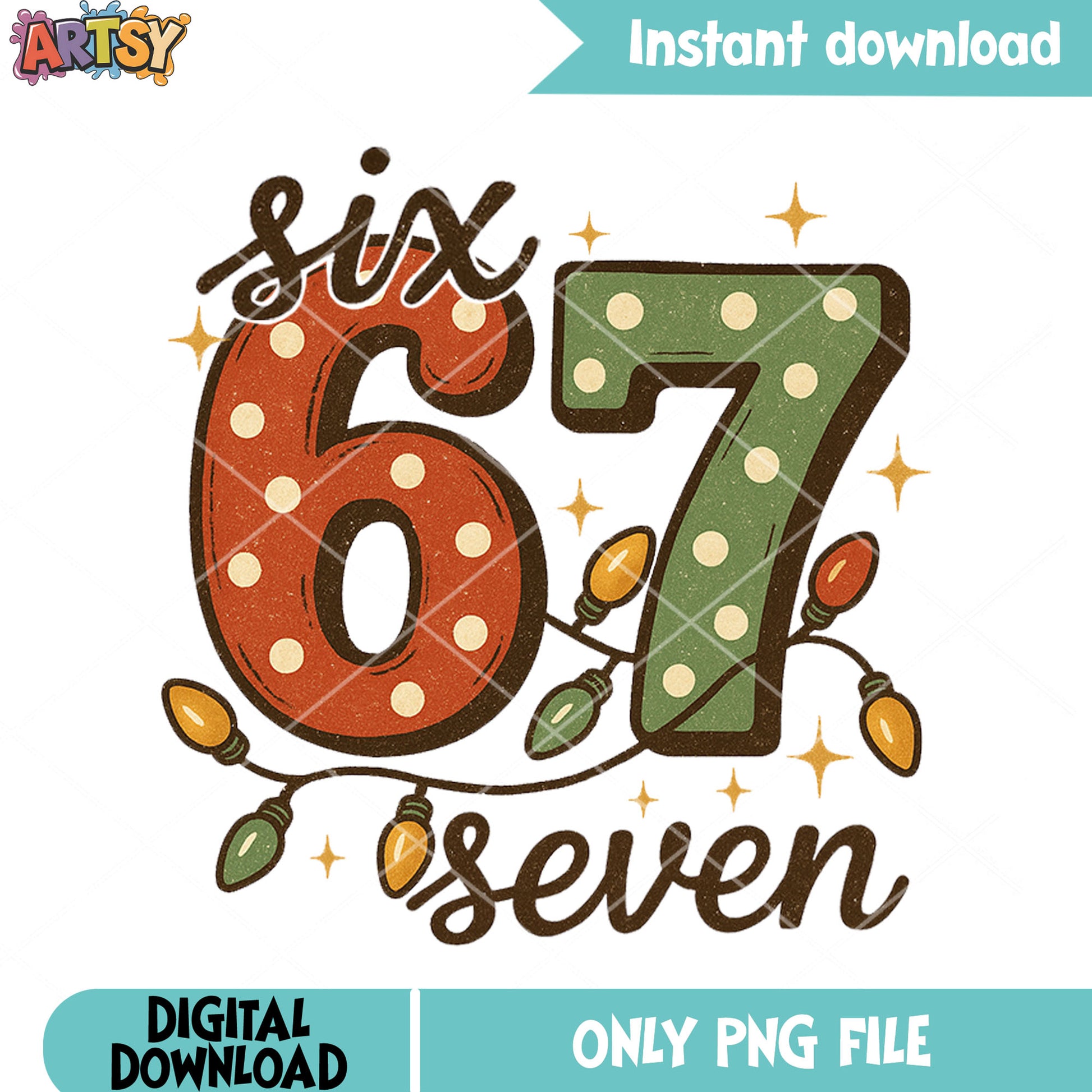 67 christmas string light png, christmas lights png, six seven png
