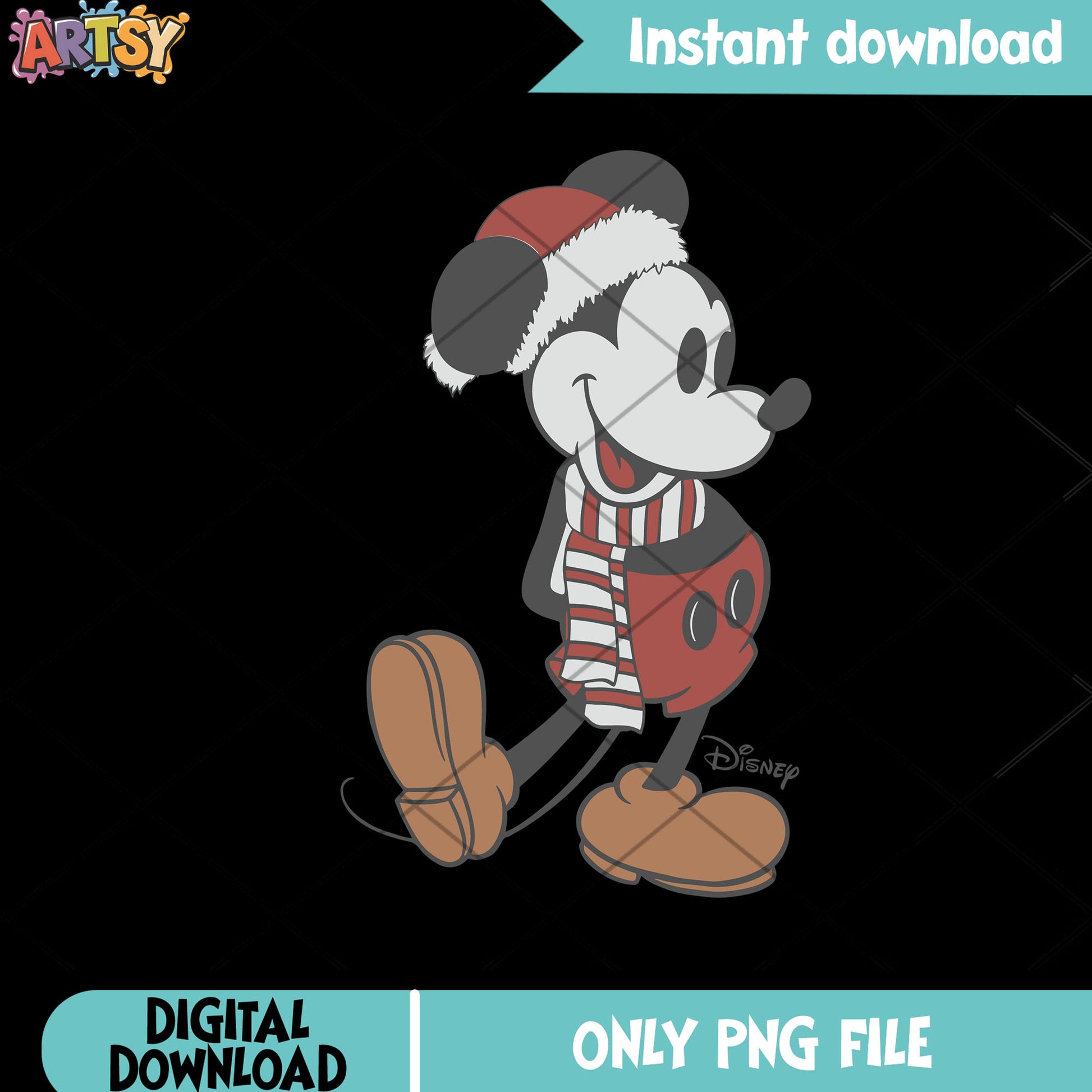 90s mickey mouse christmas png, disney christmas png, xmas png