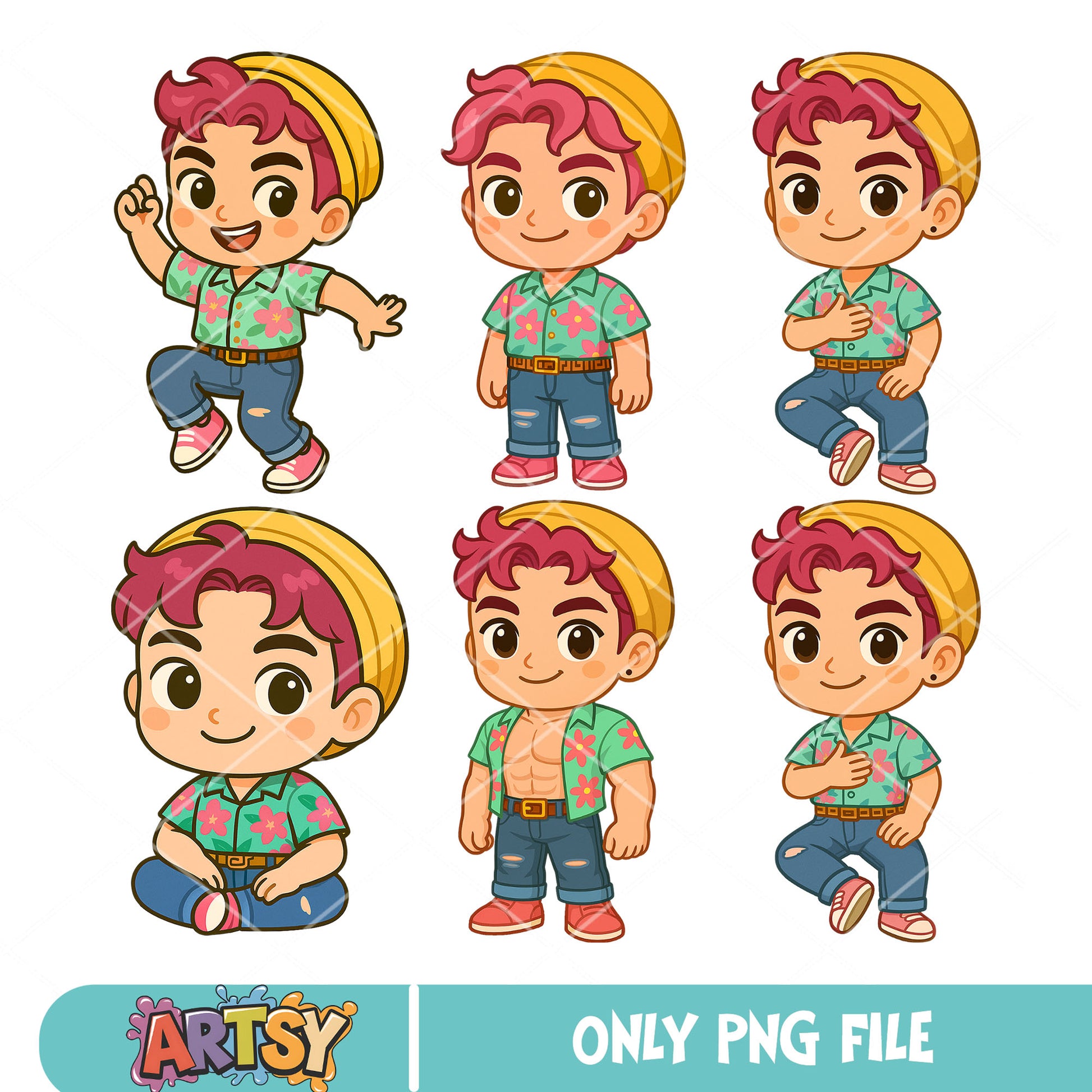 Abby pose png bundle, abby kpop png, saja boys band png