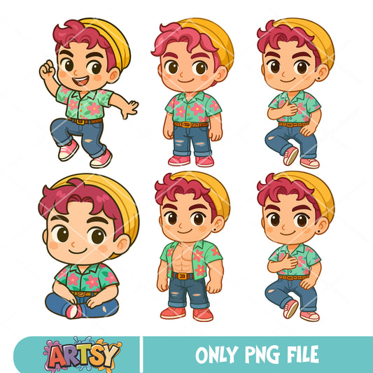 Abby pose png bundle, abby kpop png, saja boys band png