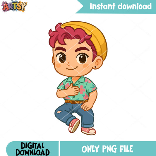 Abby sitting pose png, abby saja png, love saja boys png