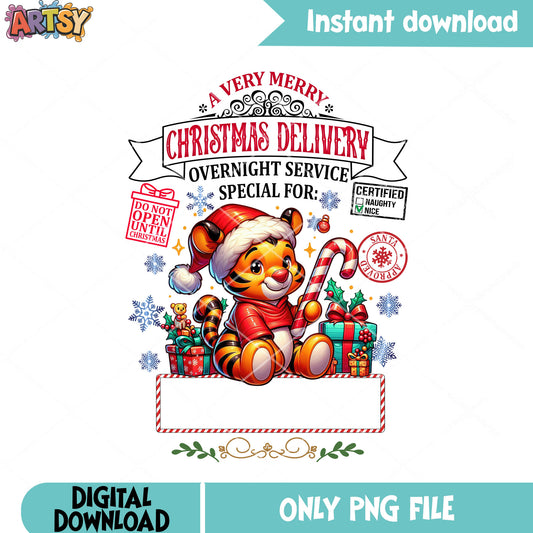 A christmas delivery png, winnie the pooh png, christmas gifts png