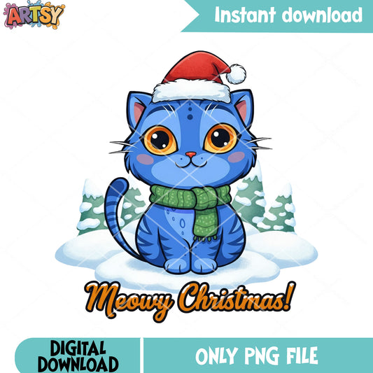Adorable little cat christmas png, kpop demon hunters png, noel png