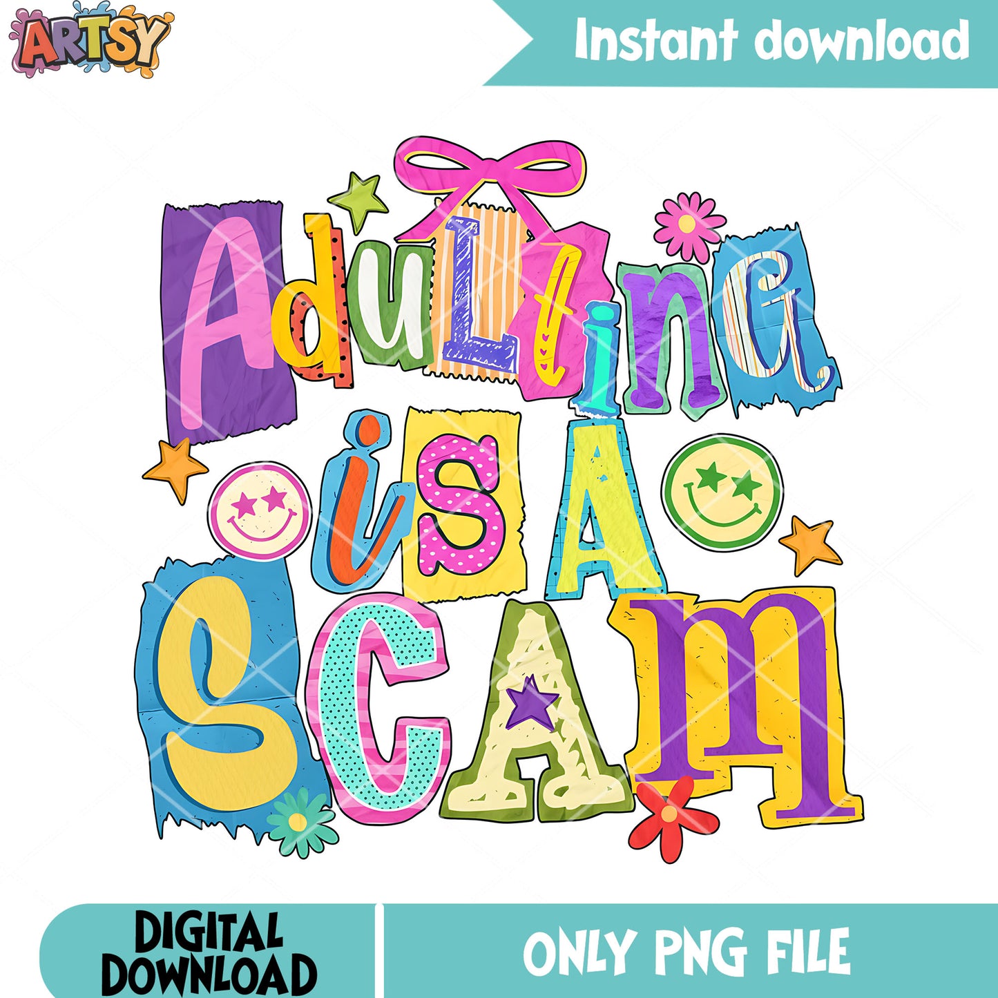 Aduling is a scam png, smile icon png, daisy flower png