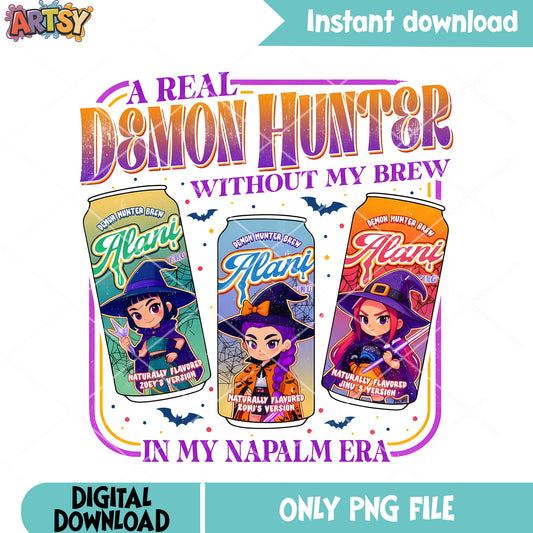 Alani drink huntrix png, demon hunter kpop png, energy drink png