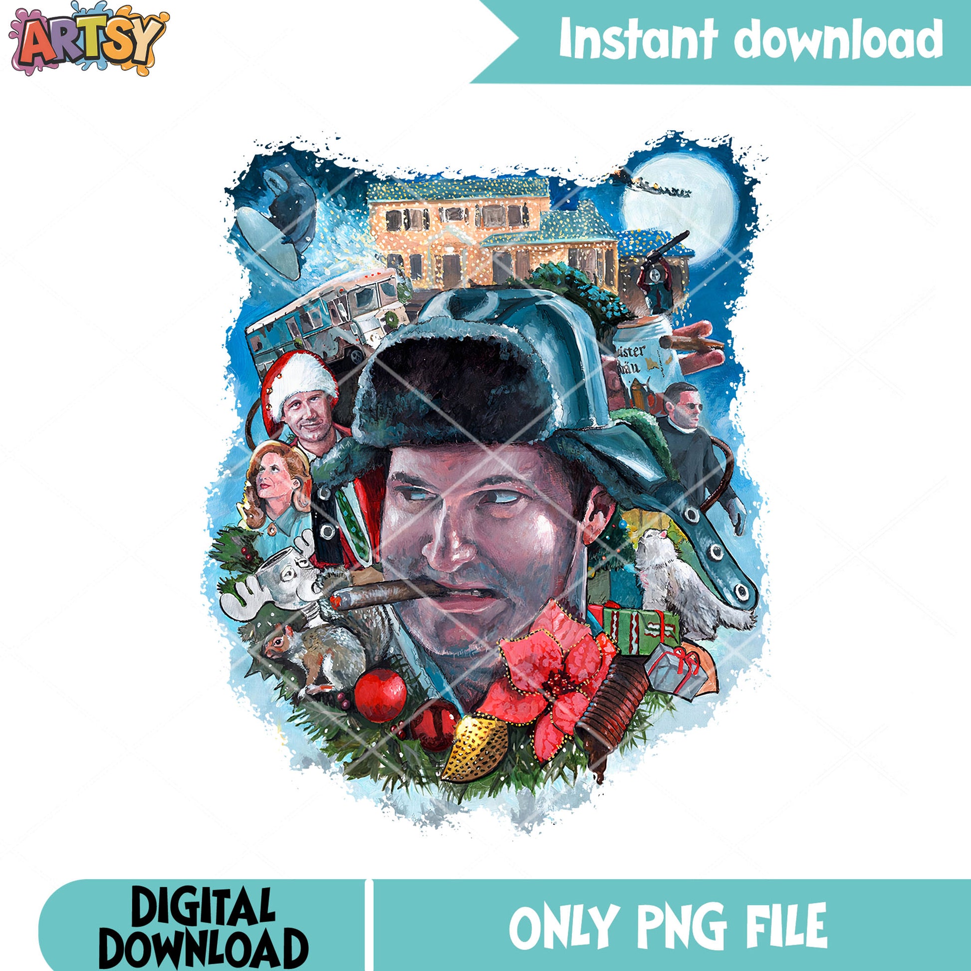 All I want for christmas png, movie poster png, art characters png