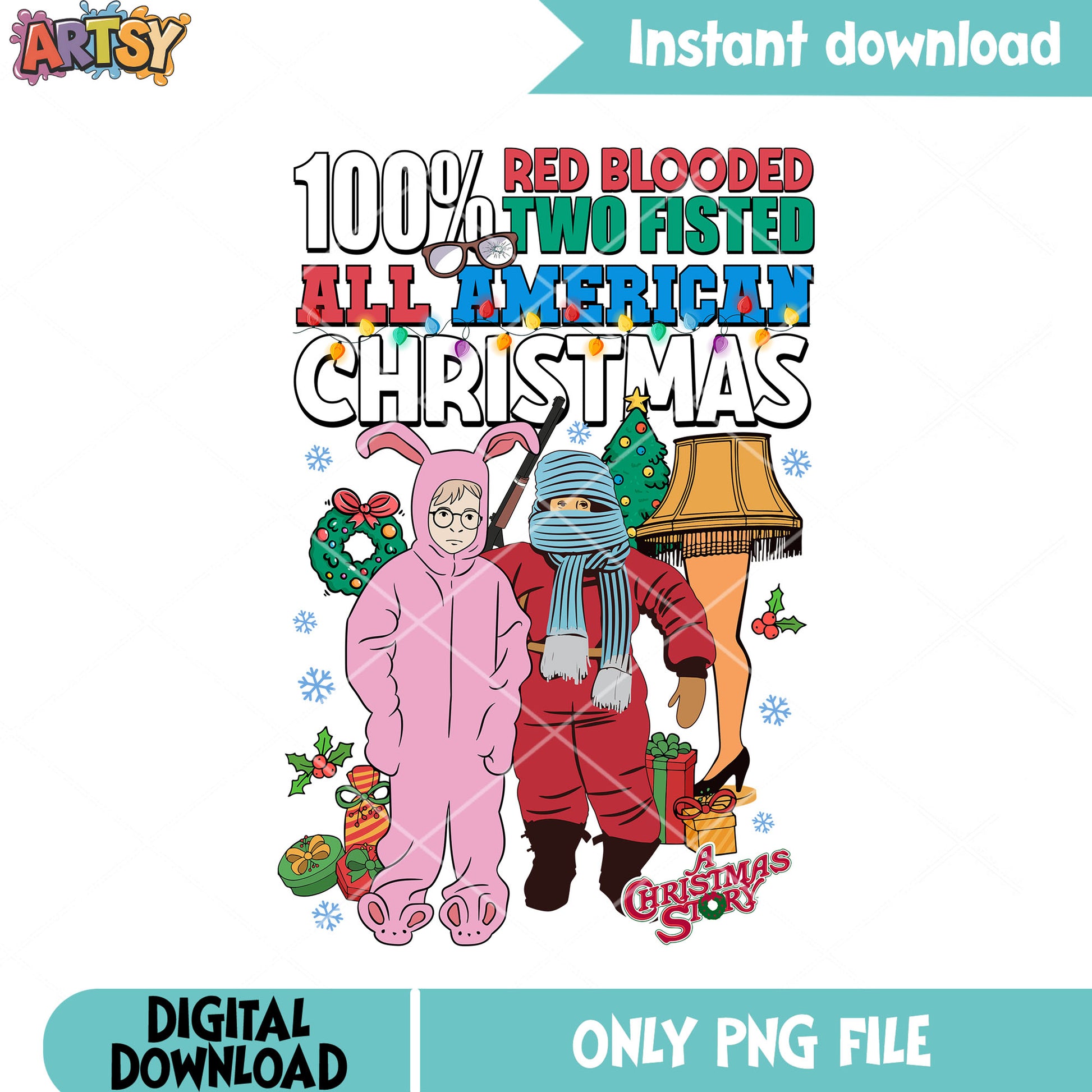 All american christmas png, a story christmas png, christmas gifts png