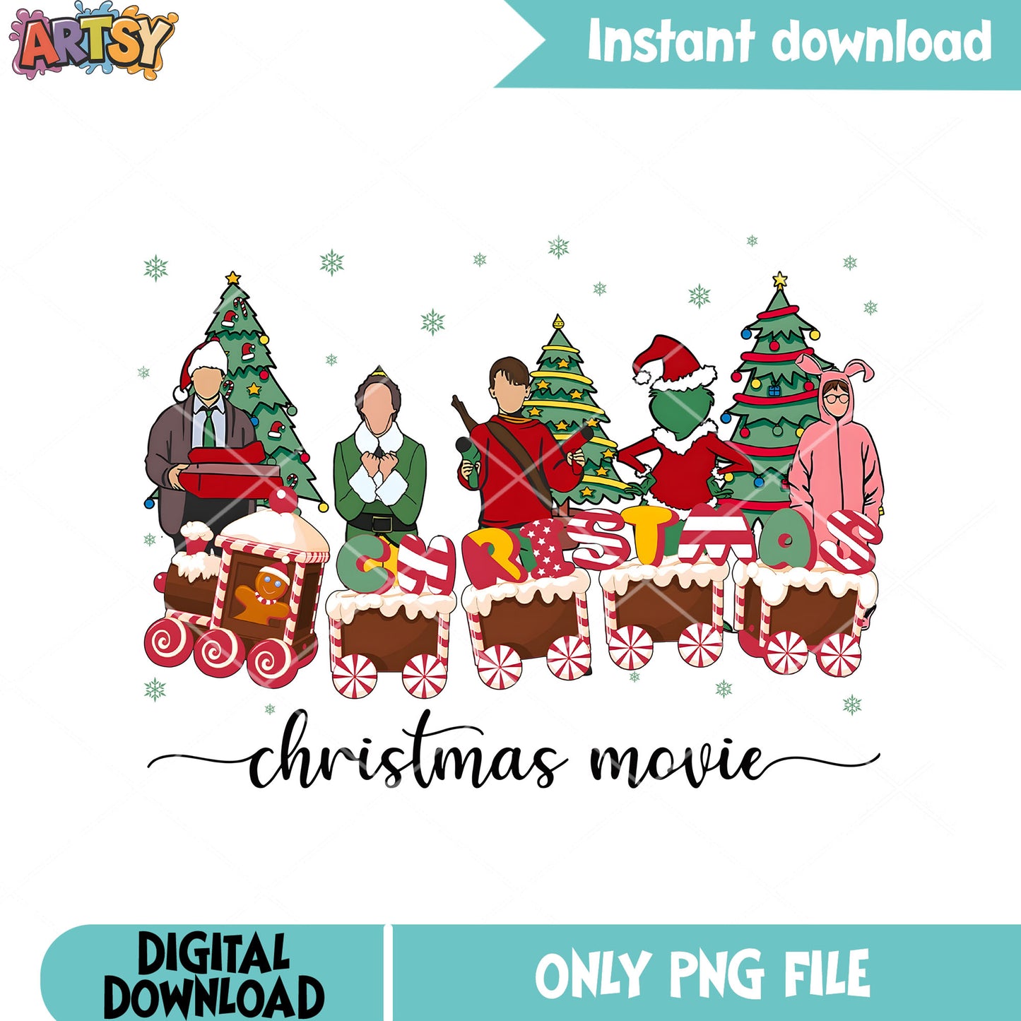 All famous christmas people png,the grinch png, clark grisswold png