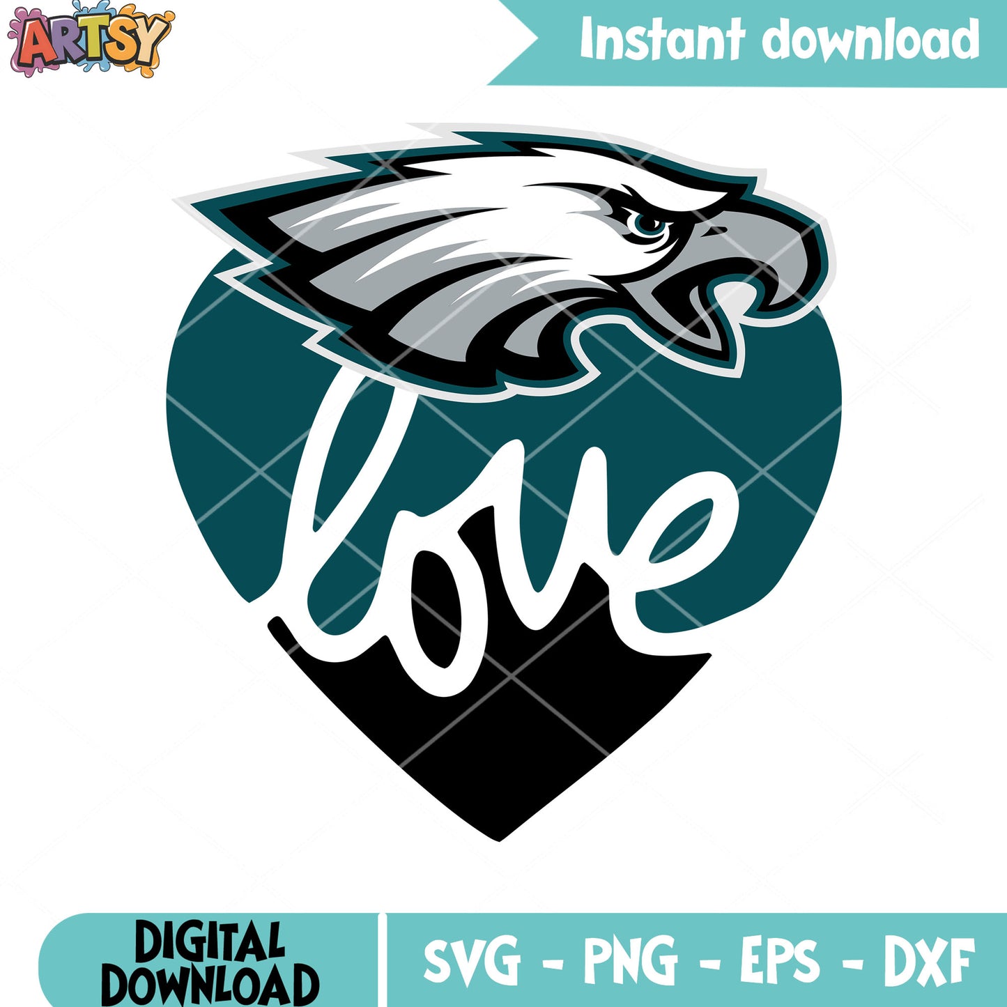 All my love for my eagles svg, philadelphia eagles svg, nfc west svg