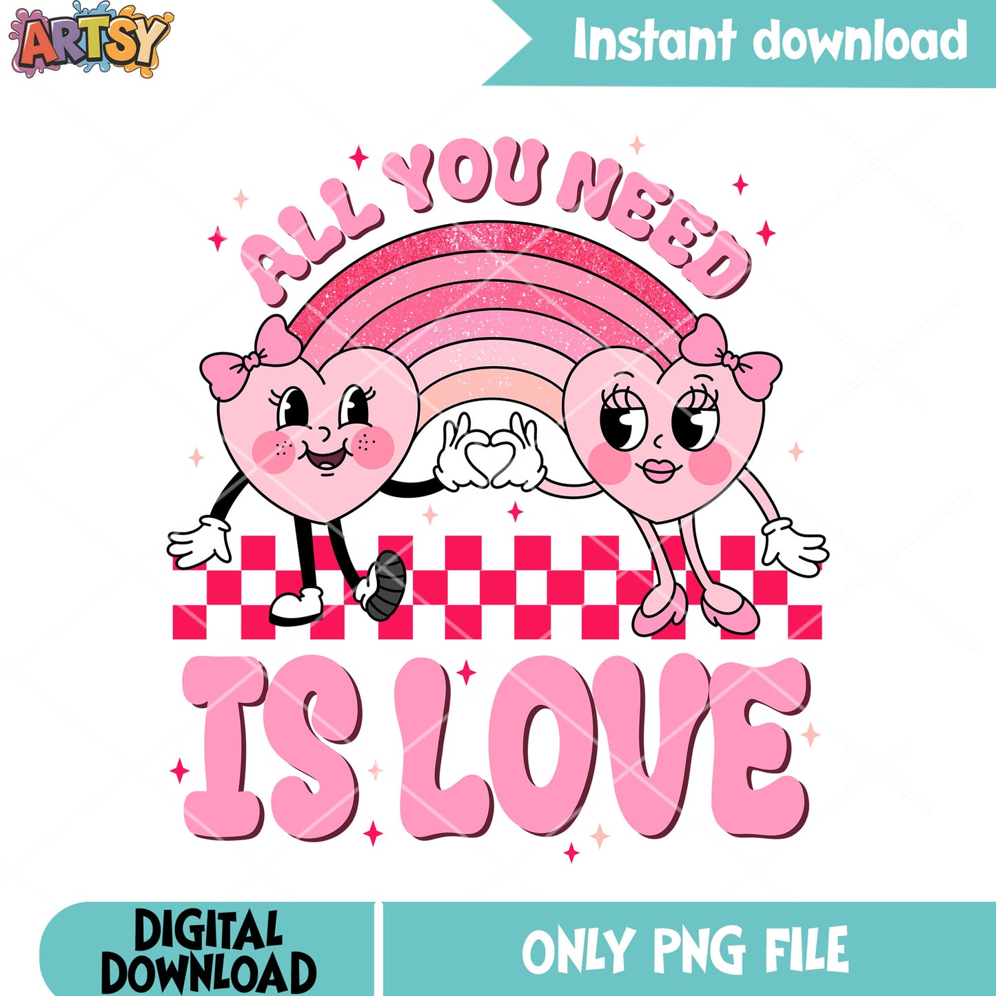 All you need is love png, valentines day png, couple initals png