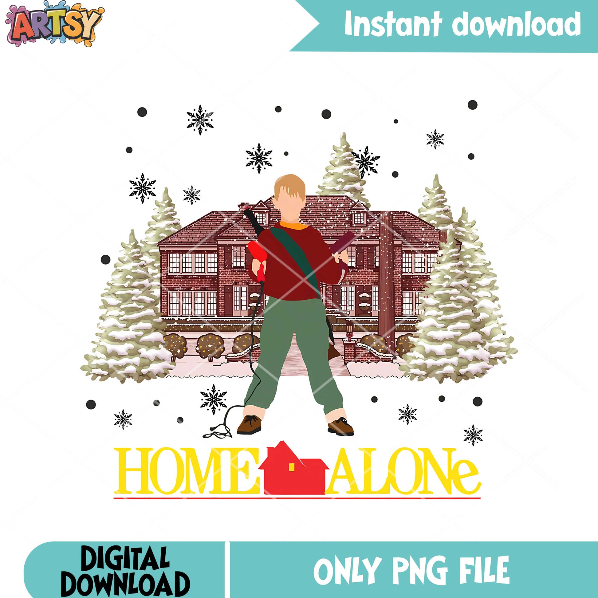 Alone christmas mccallister png, home alone png, christmas poster png