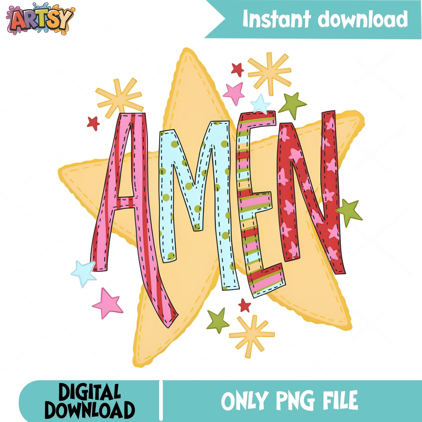 Amen PNG Sublimation Design, Christian Faith PNG, Religious PNG