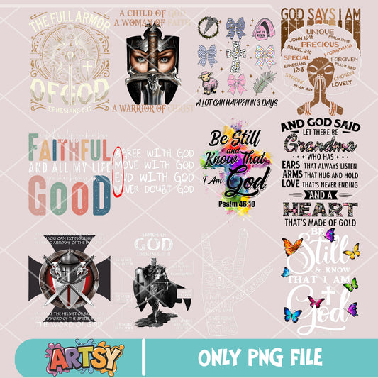 Amen with god png bundle, god faith png, jesus quotes png