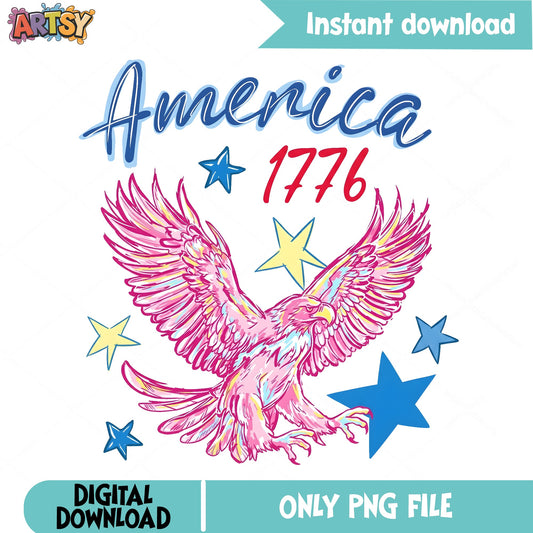 America 1776 Eagle PNG, 4th Of July PNG, Patriotic Eagle PNG