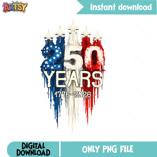 America 250 Years 1776 2026 PNG, 4th Of July PNG, Patriotic PNG