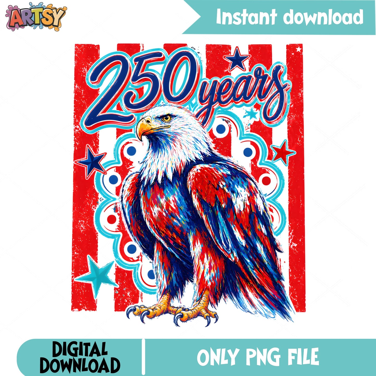 America 250 Years Bald Eagle PNG, 4th Of July PNG, Patriotic PNG