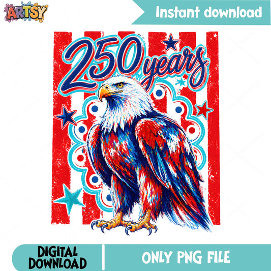America 250 Years Bald Eagle PNG, 4th Of July PNG, Patriotic PNG