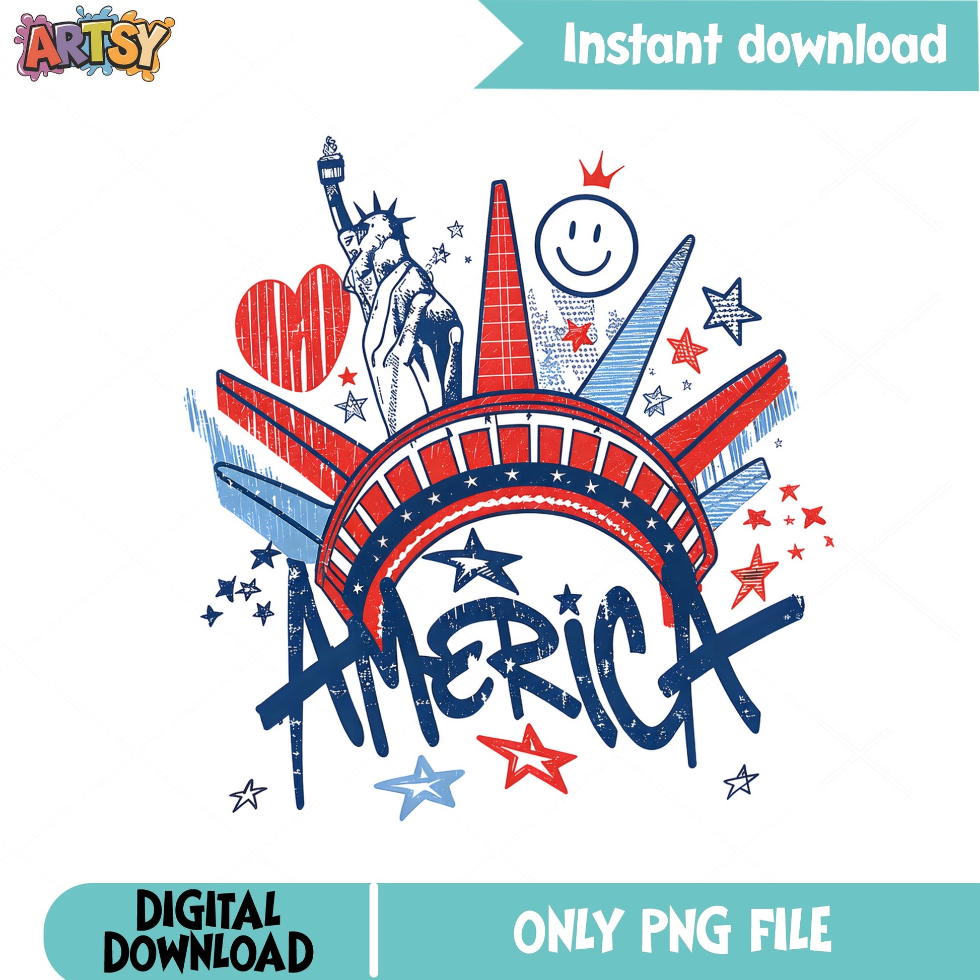 America Statue Of Liberty 4th Of July PNG, Patriotic PNG, USA PNG