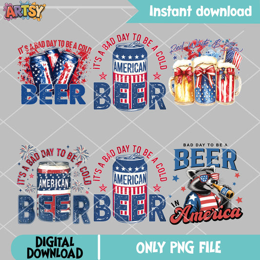America beer quote png bundle, america beer png, happy 4th of july png