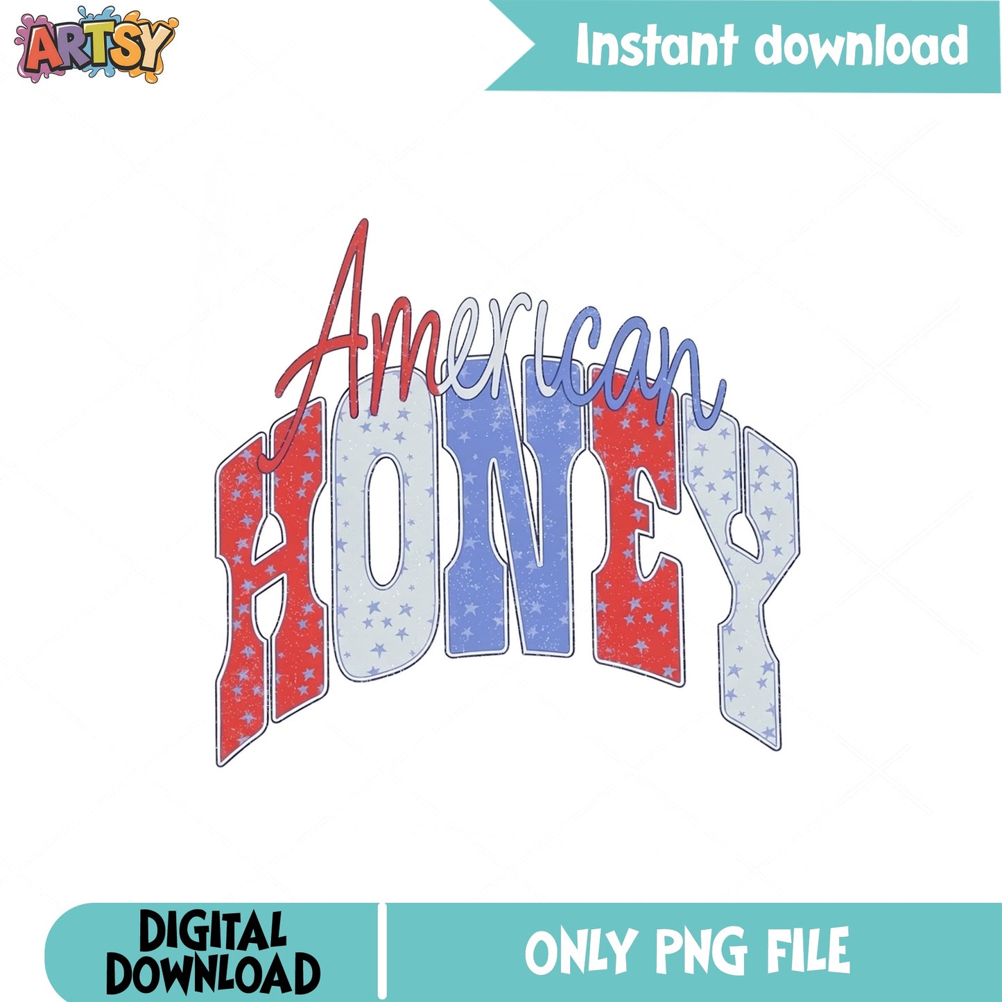 American Honey PNG, 4th Of July PNG, Patriotic Design PNG