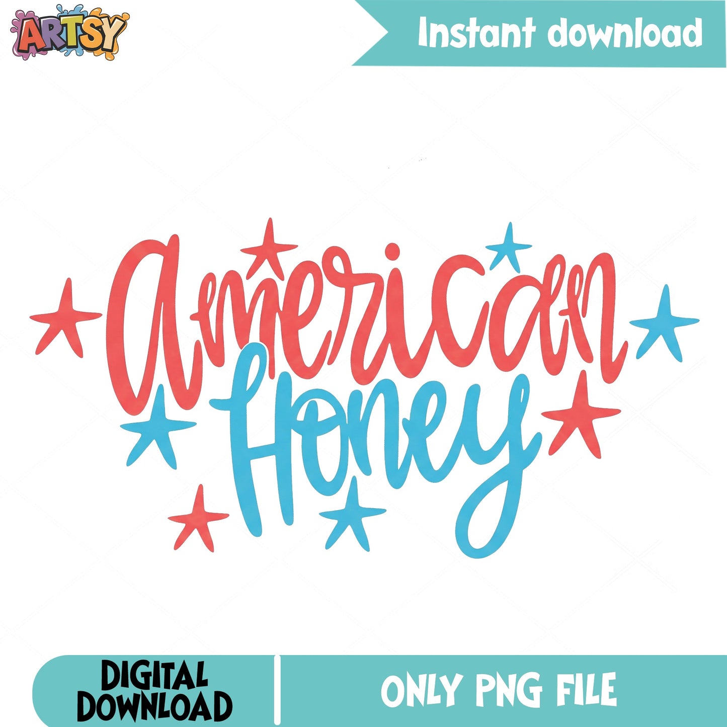 American Honey PNG, 4th Of July PNG, Patriotic Stars PNG