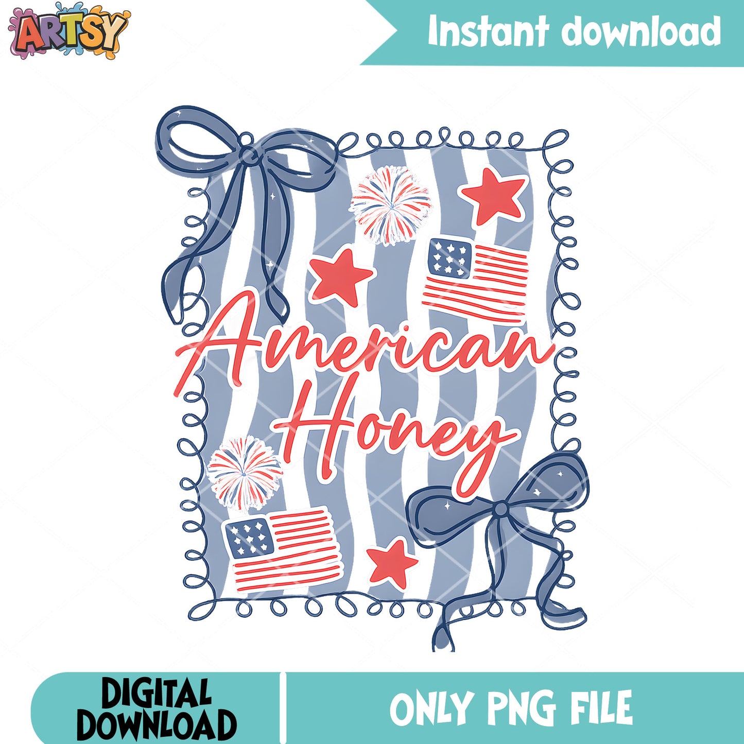 American honey coquette png, coquette bow png, Usa Flag png