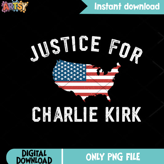 American justice for charlie kirk png, charlie kirk tribute​ png
