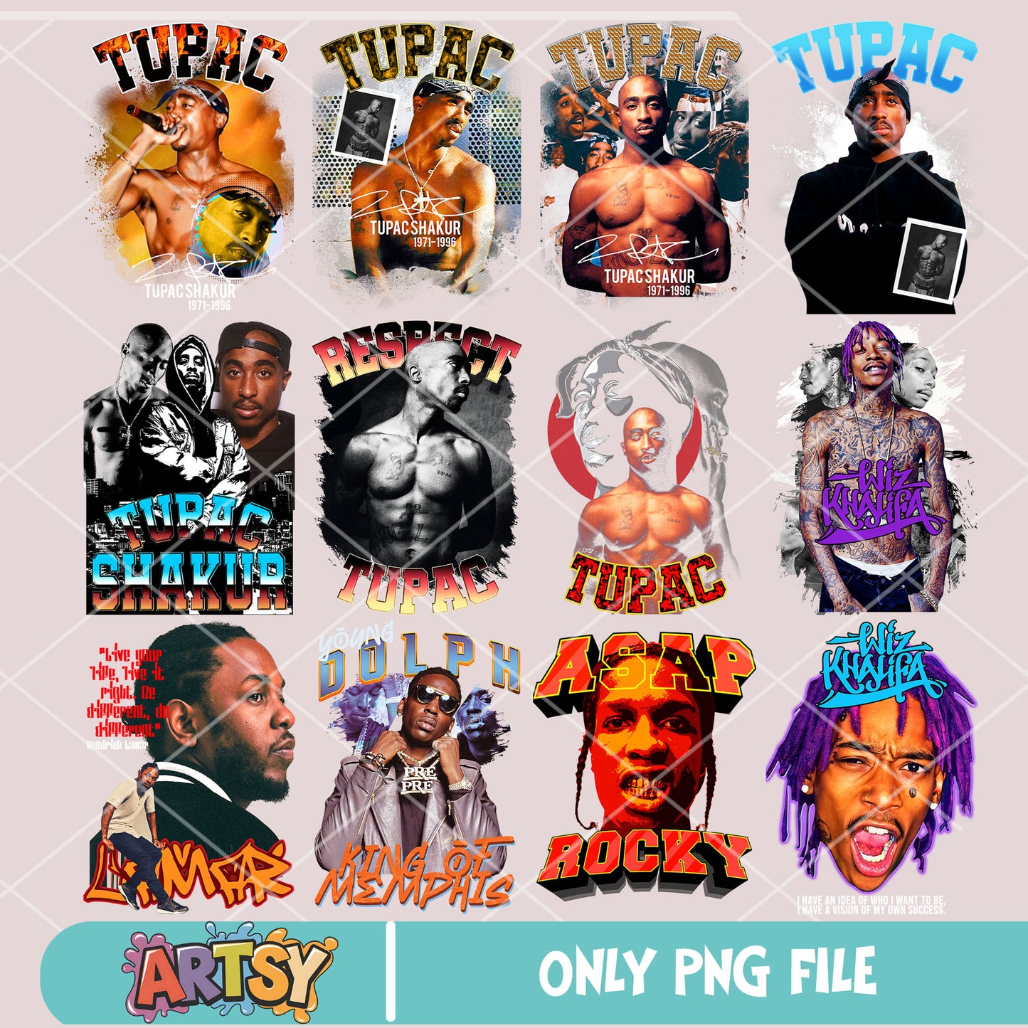 America rapper design bundle png, kendrick lamar png, 2pac rapper png