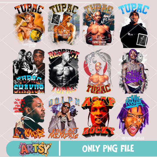 America rapper design bundle png, kendrick lamar png, 2pac rapper png