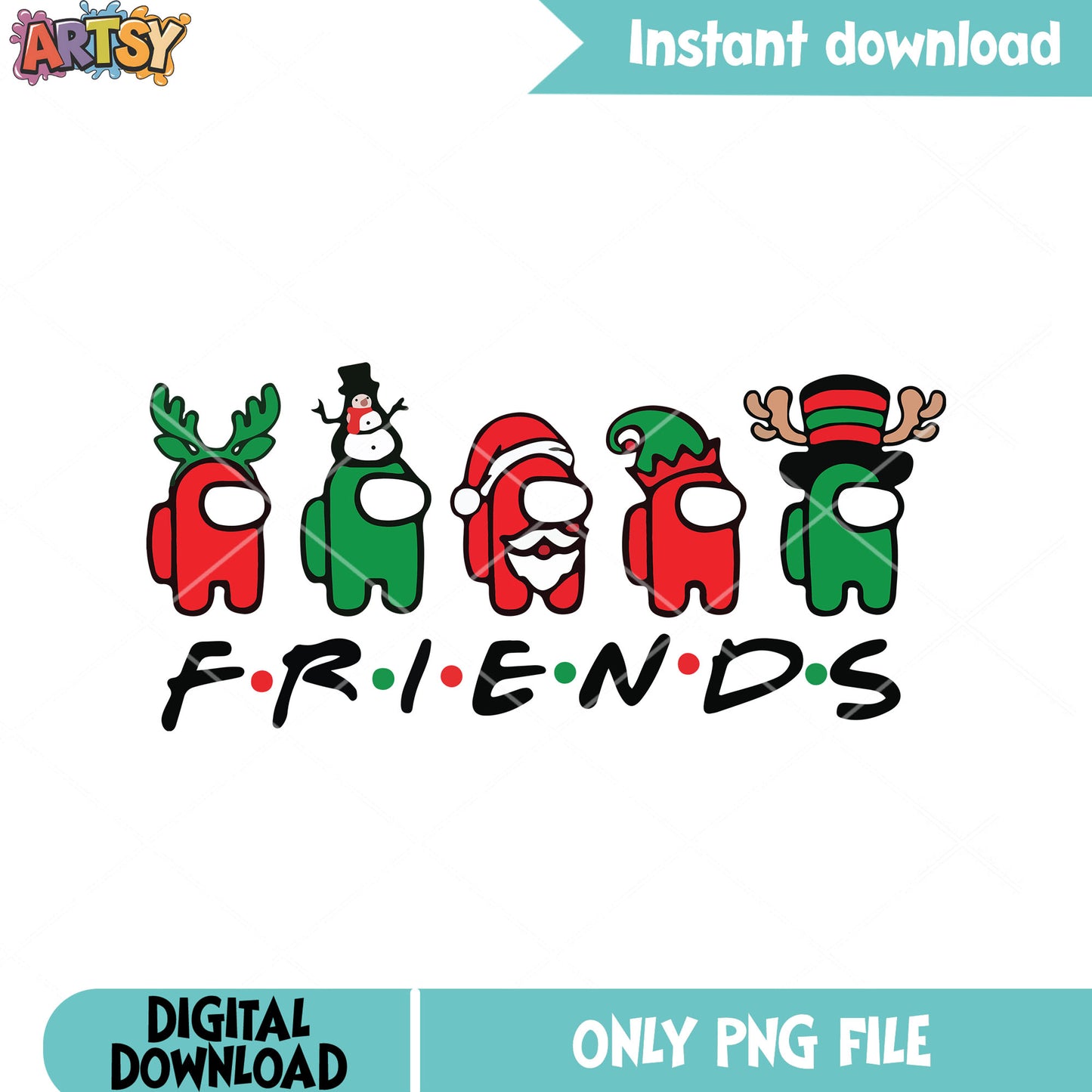 Among us christmas style png, christmas costume png, among us png