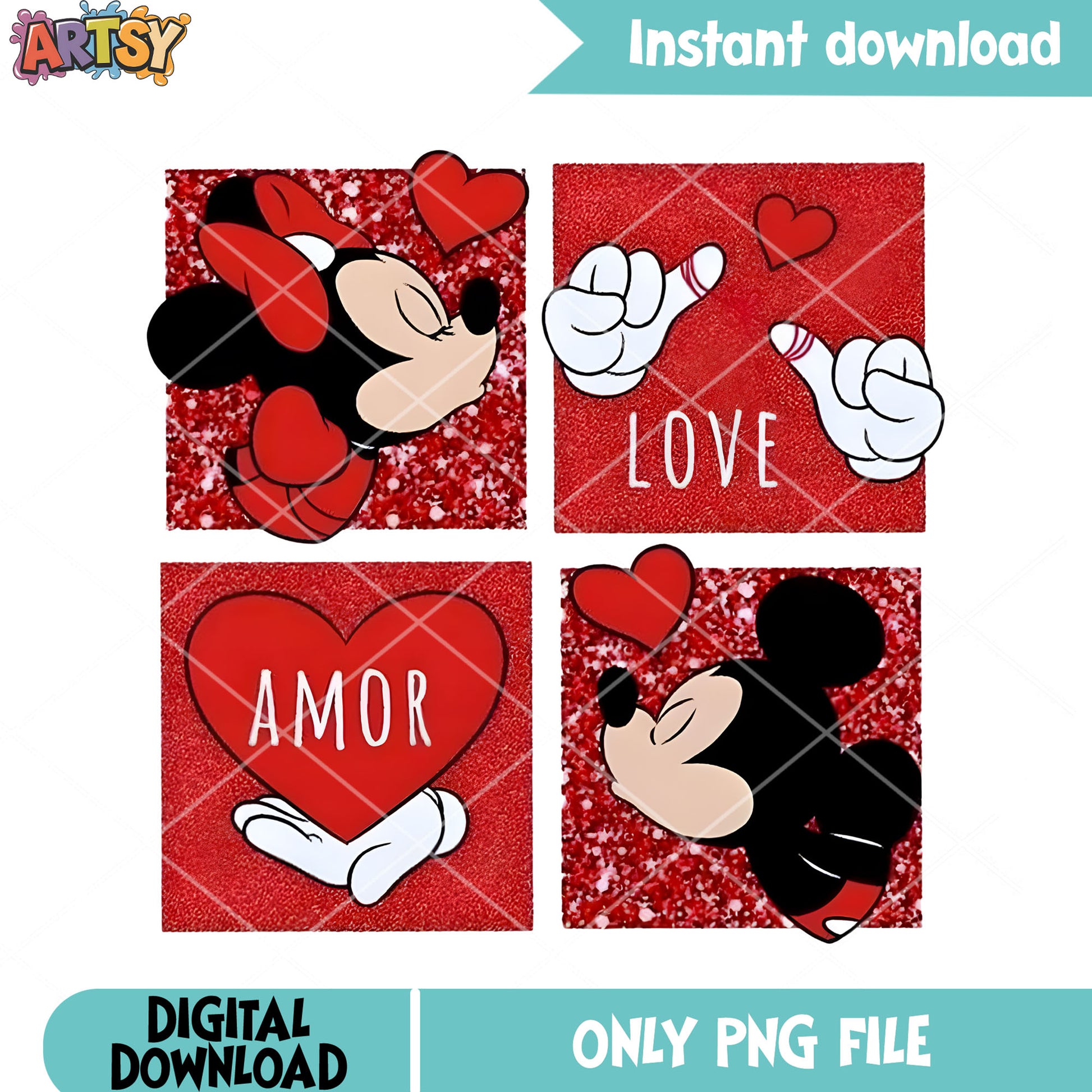 Amor love dinsey mouse valentine png, mickey mouse png, minnie mouse png