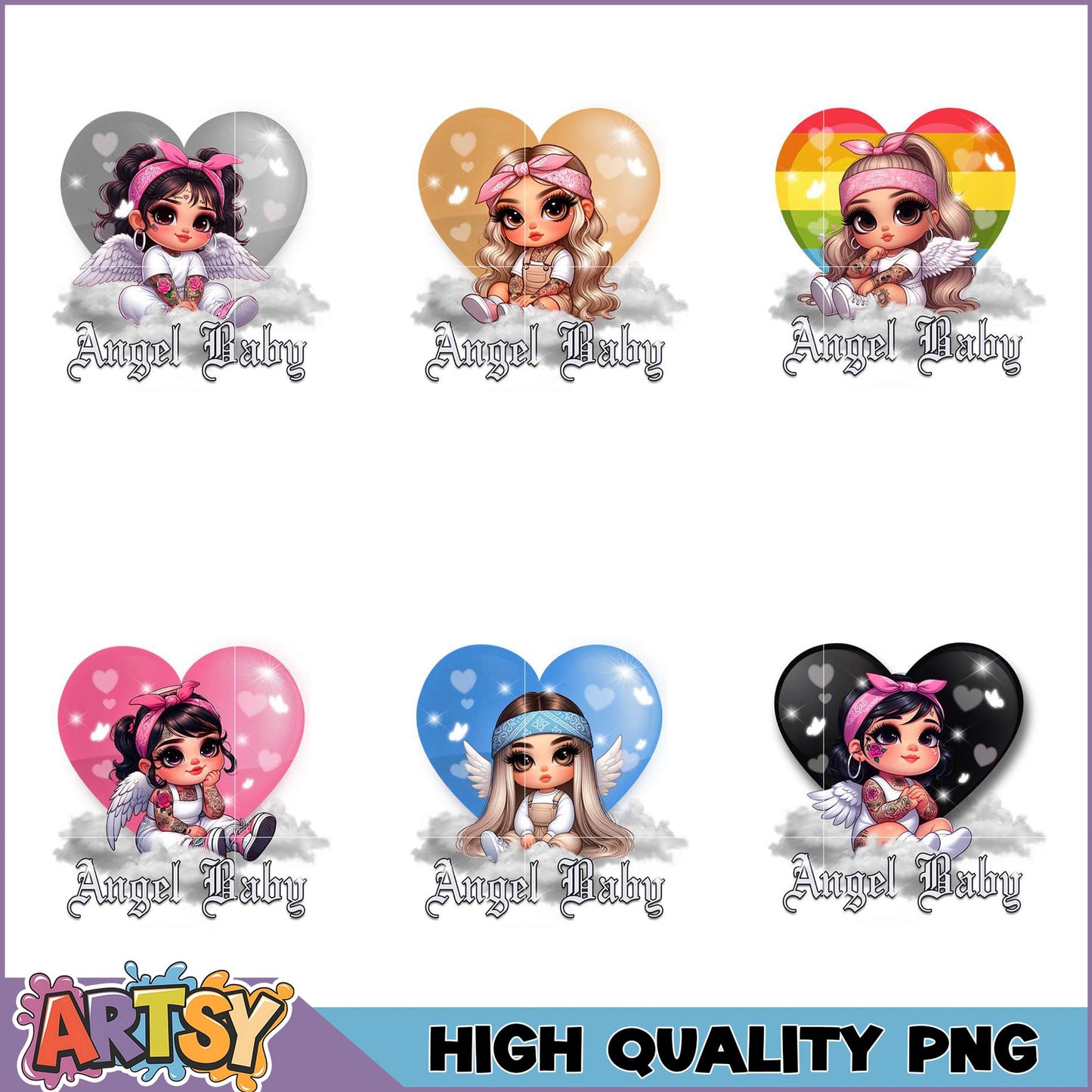 Angel Baby Girl PNG Bundle - High Quality Images
